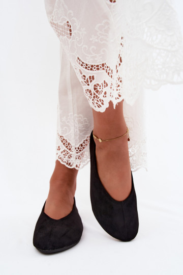 Zwarte ballerina's van faux suede Camdena 2