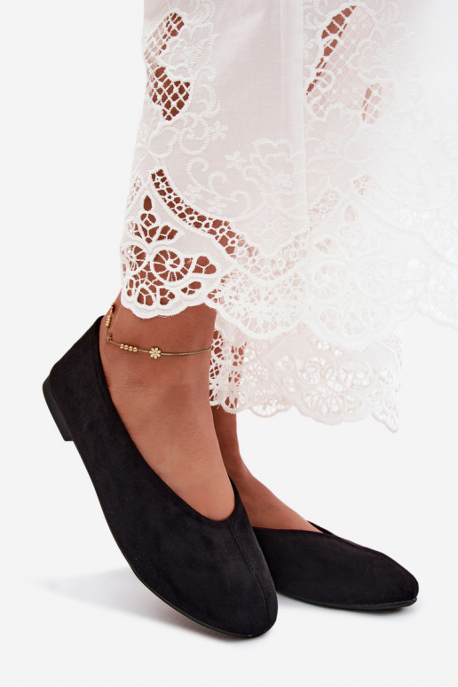 Zwarte ballerina's van faux suede Camdena