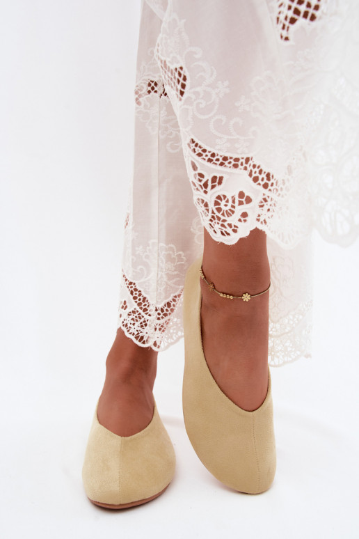 Gelbe Ballerinas aus Kunstveloursleder Camdena