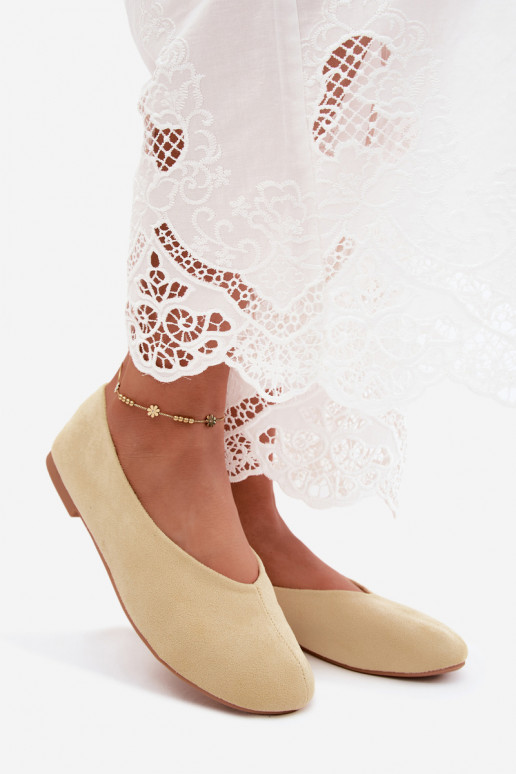 Gelbe Ballerinas aus Kunstveloursleder Camdena