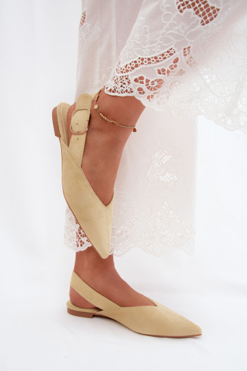 Gele ballerina's met gespen Tanelia