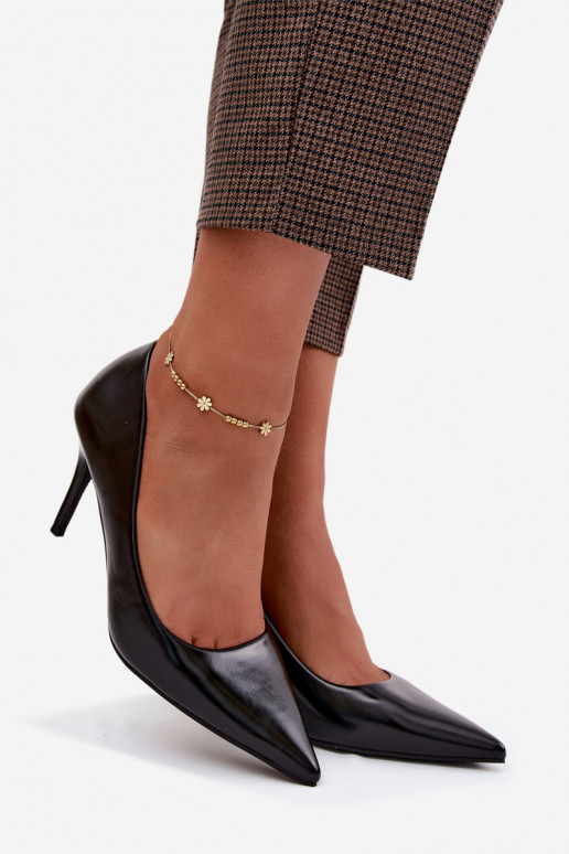 Escarpins noirs laqués en cuir synthétique Tropessa