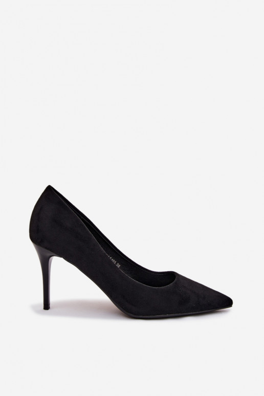 Schwarze High Heels aus Kunstveloursleder Tropessa