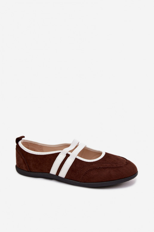 Ballerines sportives couleur chocolat avec sangles élastiques Donatella