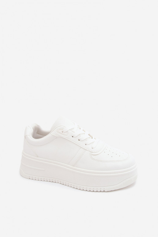 Witte dames sneakers met platform van faux leather Crosbella