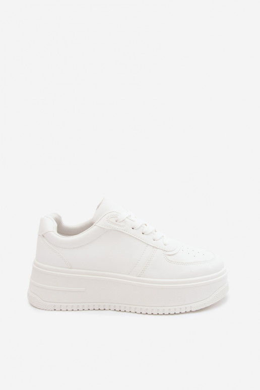 Baskets blanches pour femmes avec plateforme en cuir synthétique Crosbella