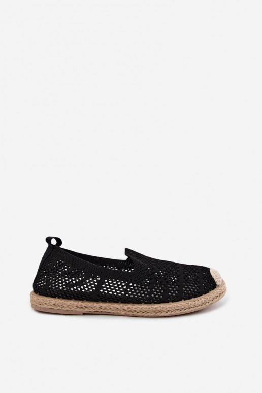 Espadrilles noires en dentelle Candessa