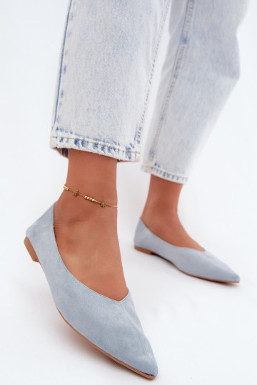 Ballerines bleues à bout pointu en daim synthétique Corabella 2