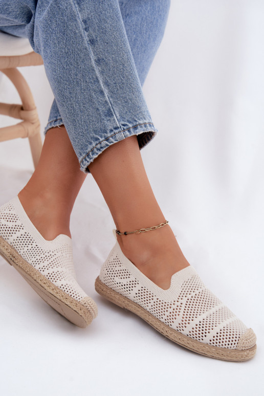 Espadrilles ivoire ajourées Candessa