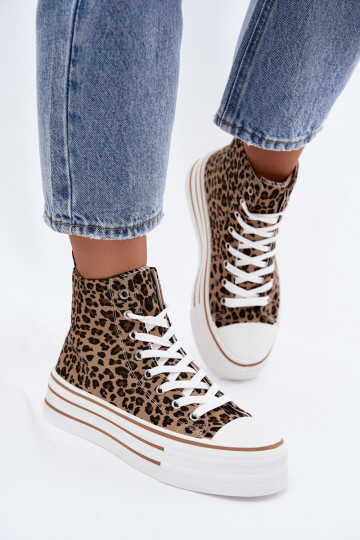 Chaussures décontractées avec tige et imprimé léopard Inildrose