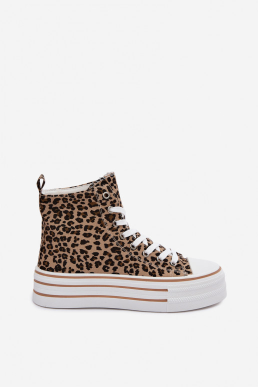 Casual schoenen met enkels en luipaardprint Inildrose