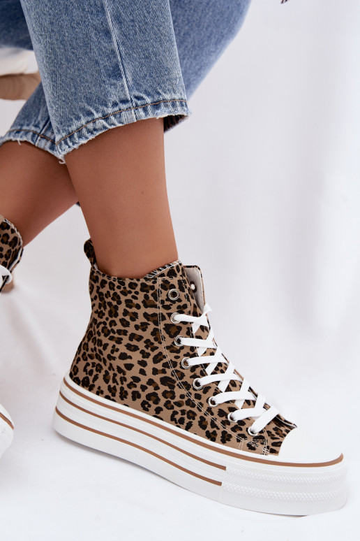 Casual schoenen met enkels en luipaardprint Inildrose