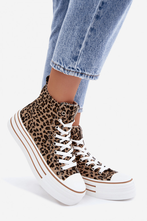 Casual schoenen met enkels en luipaardprint Inildrose