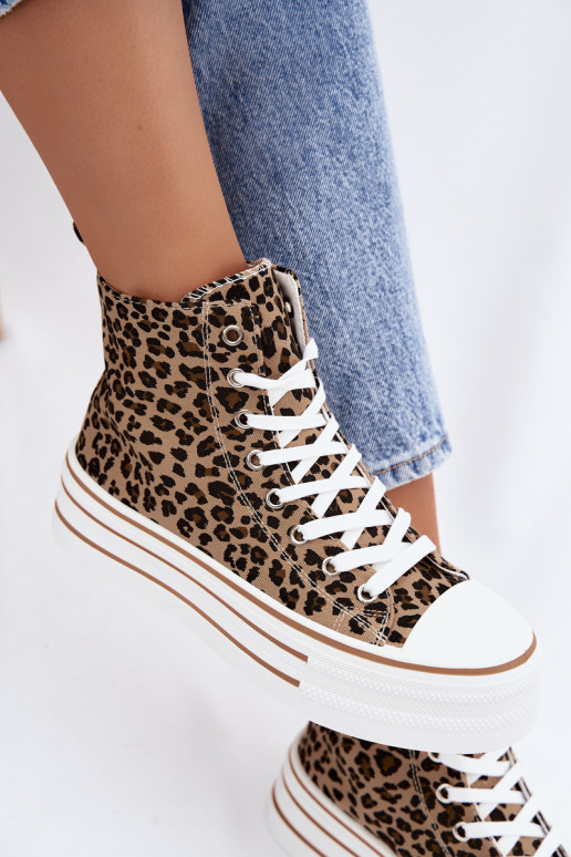 Casual schoenen met enkels en luipaardprint Inildrose