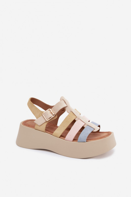 Sandales avec plateforme et brides en daim synthétique de différentes couleurs Glimelle