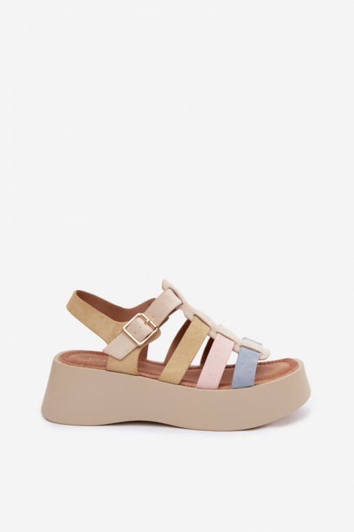 Sandales avec plateforme et brides en daim synthétique de différentes couleurs Glimelle