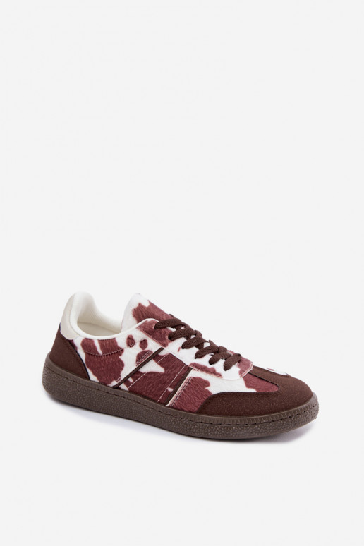 Sneaker mit Patches in Braun Corelle