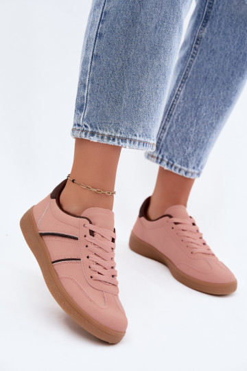 Sneakers van faux leather in roze Corelle