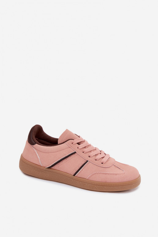 Sneakers van faux leather in roze Corelle