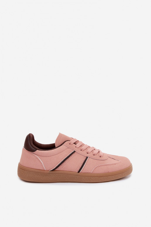 Sneakers van faux leather in roze Corelle