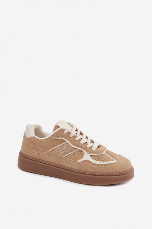Baskets basses femmes en couleur sable Brenelle