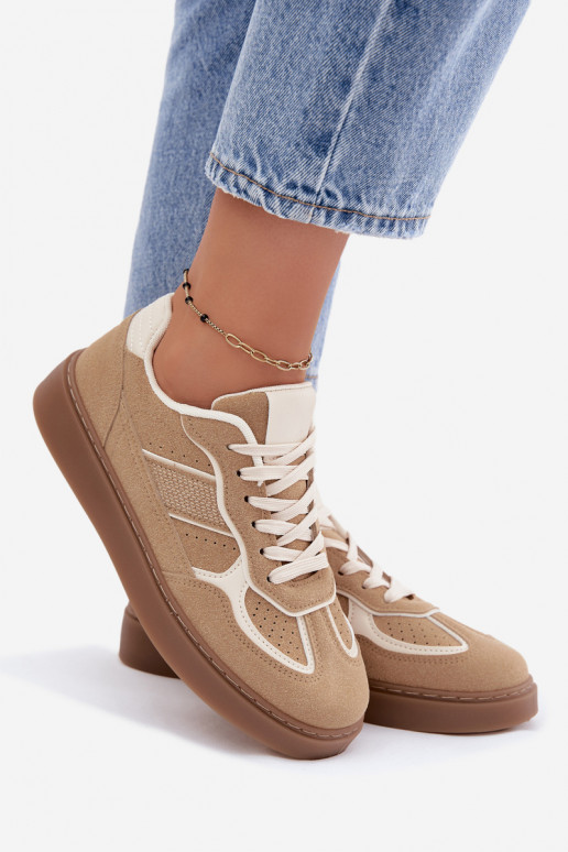 Damen Low Sneakers in Sandfarbe Brenelle