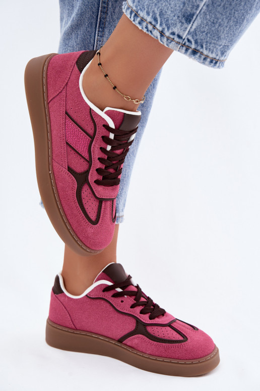 Baskets basses femmes en couleur rose Brenelle