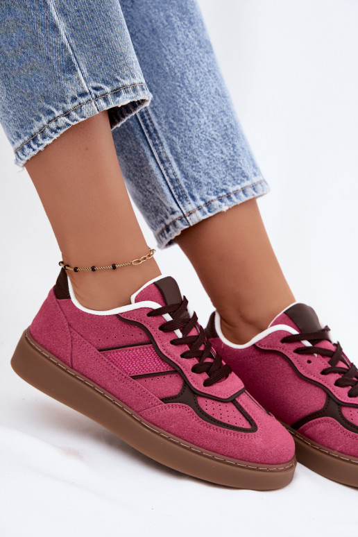 Baskets basses femmes en couleur rose Brenelle