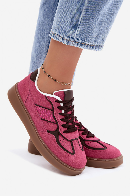 Baskets basses femmes en couleur rose Brenelle