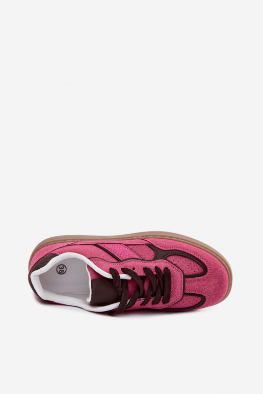 Baskets basses femmes en couleur rose Brenelle