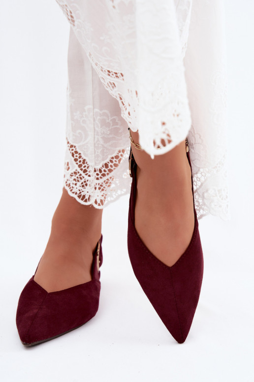 Ballerines femmes avec boucles en couleur bordeaux Tanelia