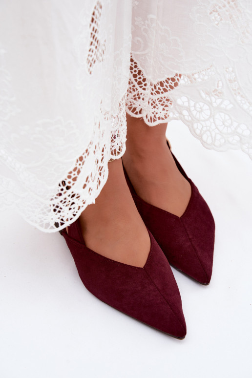 Ballerines femmes avec boucles en couleur bordeaux Tanelia