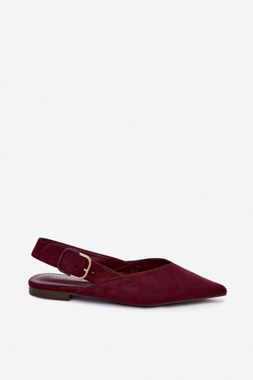 Ballerines femmes avec boucles en couleur bordeaux Tanelia