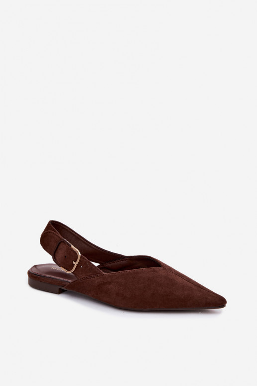 Ballerines femmes avec boucles en couleur marron foncé Tanelia
