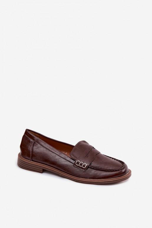 Damen Lackslipper in Schokoladenfarbe aus Kunstleder Roslyn