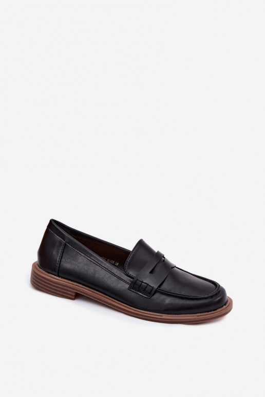 Mocassins femmes en cuir synthétique noir Roslyn