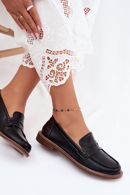 Dames instappers in zwarte kleur faux leather Roslyn