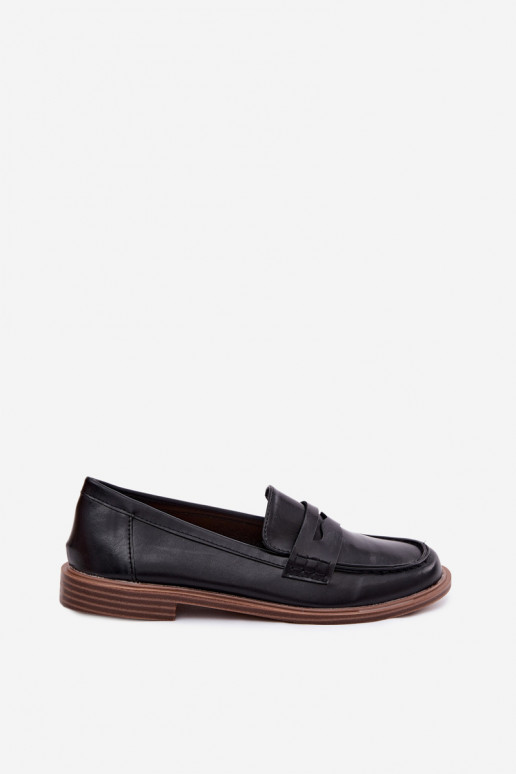 Mocassins femmes en cuir synthétique noir Roslyn