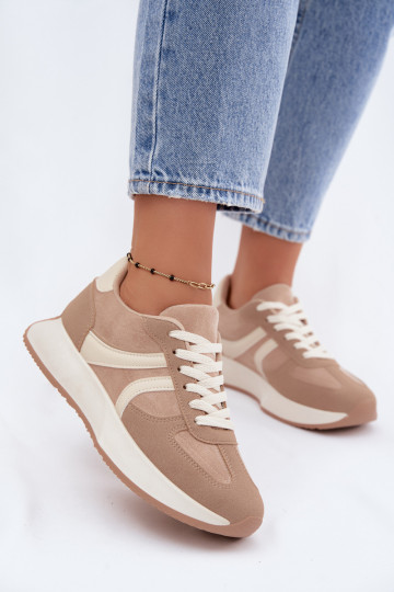 Baskets femmes avec plateforme en couleur sable Laurelia