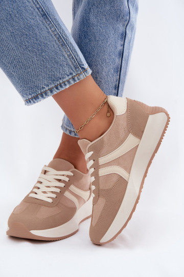 Baskets femmes avec plateforme en couleur sable Laurelia 2