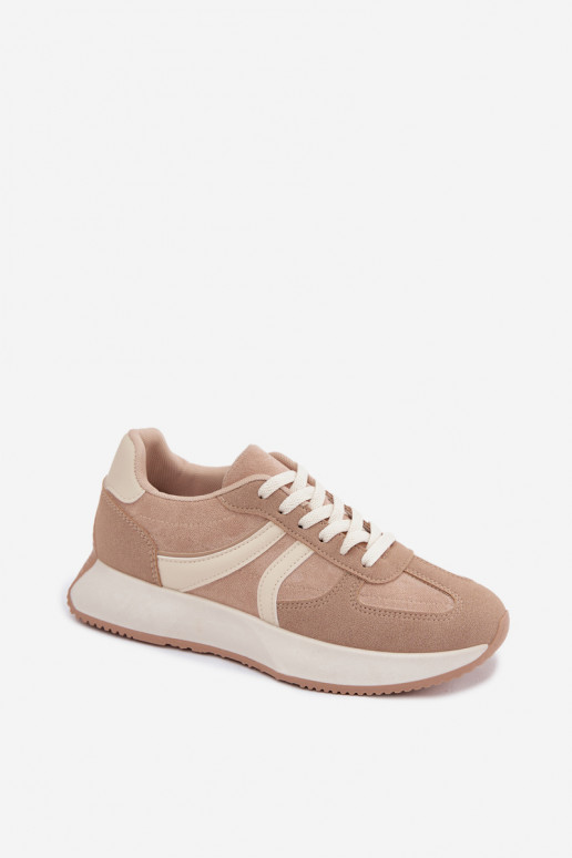 Damen Sneakers mit Plattform in Sandfarbe Laurelia