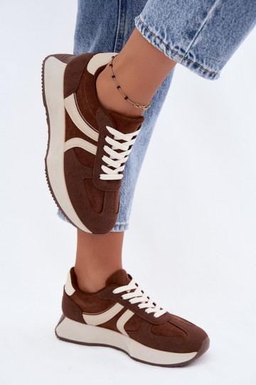 Dames sneakers met platform in bruine kleur Laurelia