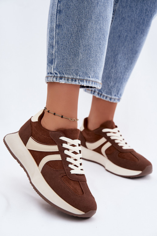 Damen Sneakers mit Plattform in Braun Laurelia
