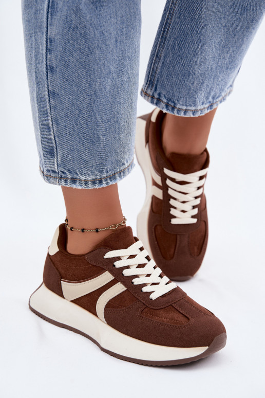 Damen Sneakers mit Plattform in Braun Laurelia