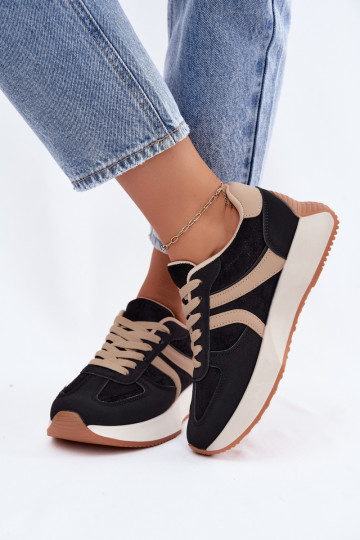 Dames sneakers met platform in zwarte kleur Laurelia