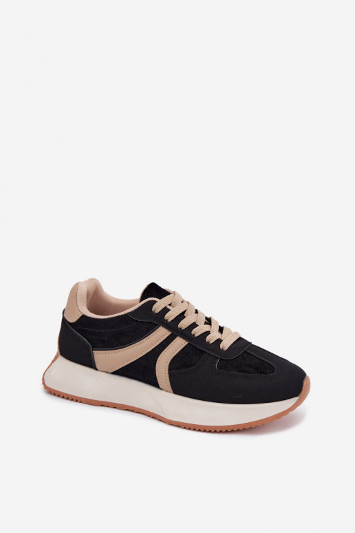 Baskets femmes avec plateforme en couleur noire Laurelia