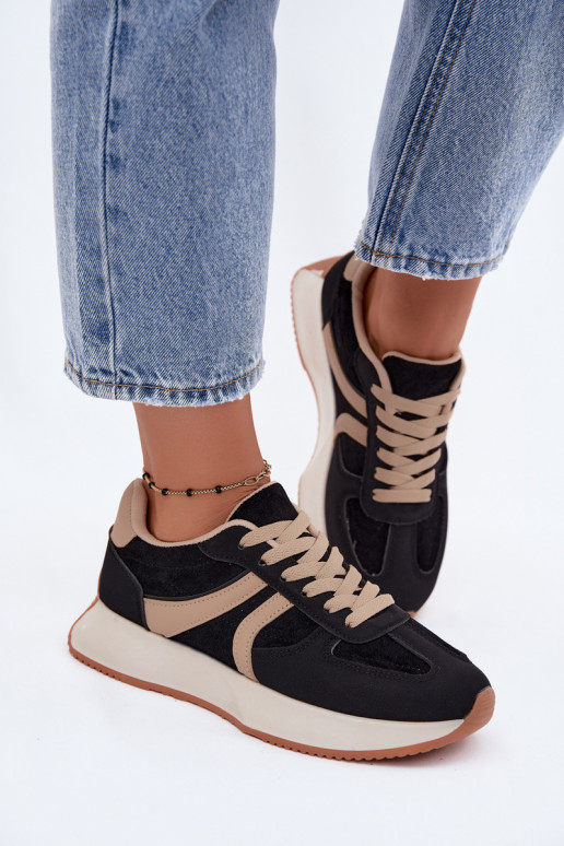 Damen Sneakers mit Plattform in Schwarz Laurelia