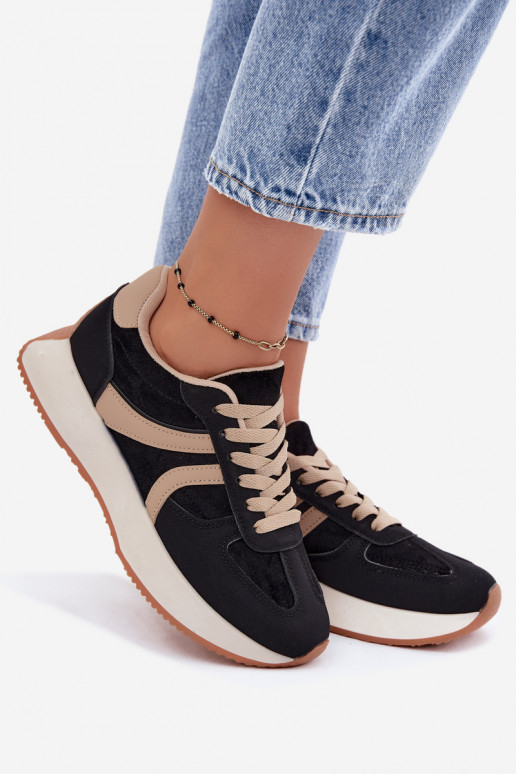 Dames sneakers met platform in zwarte kleur Laurelia