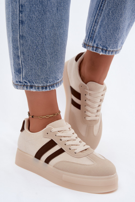 Beige Plattform-Sneaker Giselia