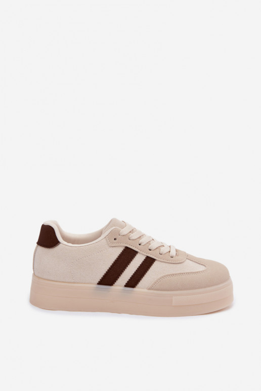 Beige Plattform-Sneaker Giselia